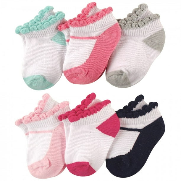 Handmade navy & pink  baby/girls frilly socks various sizes